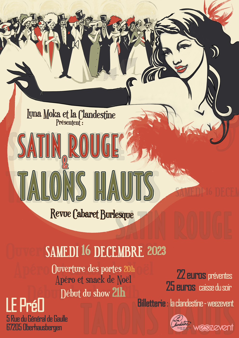 SATIN ROUGE ET TALONS HAUTS: la revue cabaret burlesque de Noel